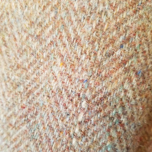 Harris Tweed 38R Tan Sport Coat Leather Buttons - Picture 5 of 12